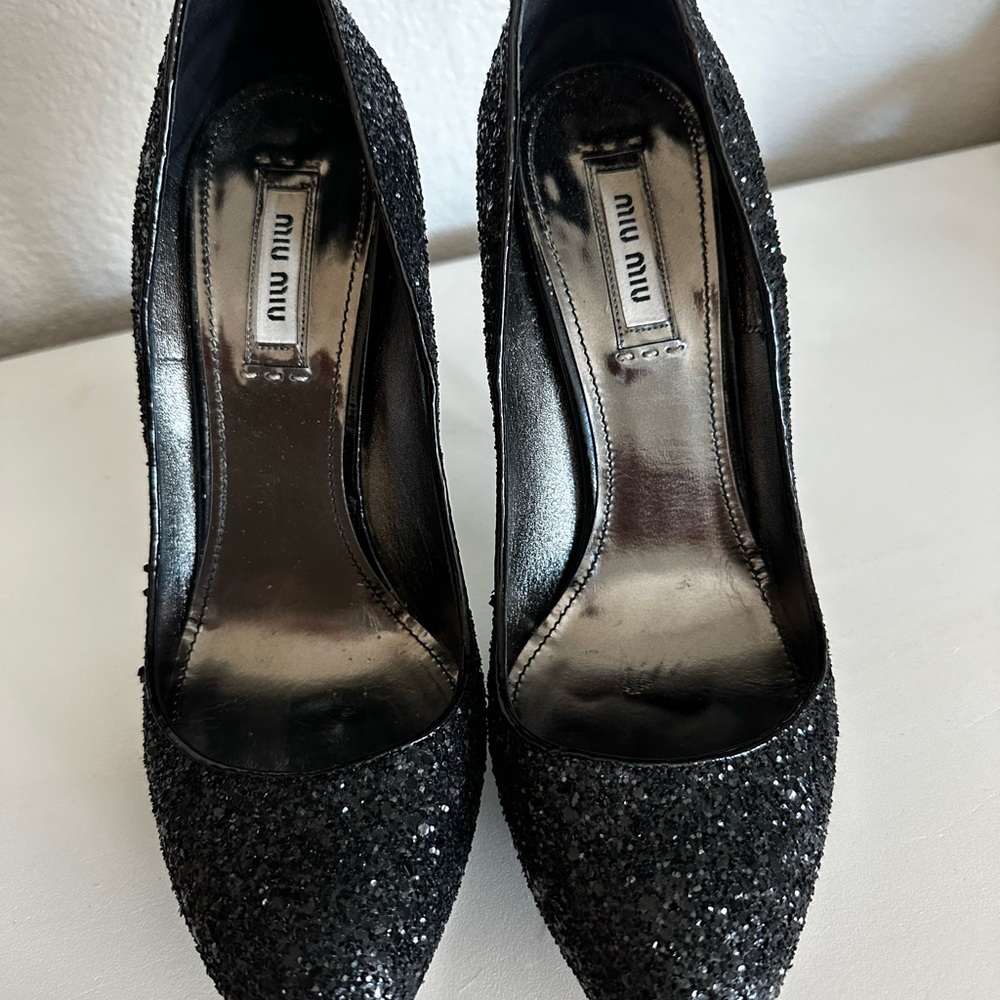 Miu Miu - Size 7 1/2 Black Sequence Pumps - image 5